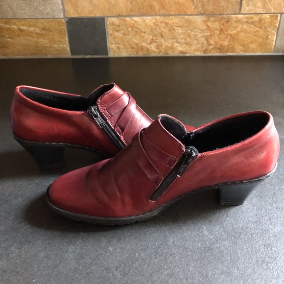 Burgundy slip on block heels, Rieker Sz EU37 - Picture 4 of 12